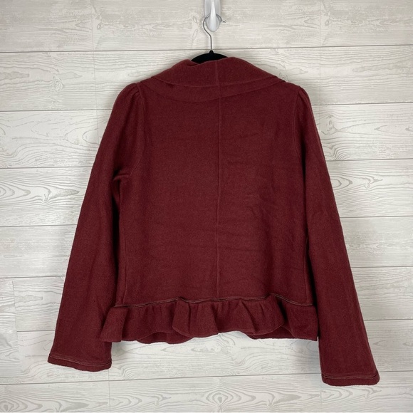 Magaschoni Burgundy Wool Blend Blazer Size Large - Picture 6 of 8